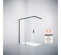 HÜPPE Vita pure partiellement encadrée Paroi latérale à 4 angles pour porte coulissante en 1 partie avec segment fixe, largeur:100cm, hauteur:200cm, fixation à gauche & à droite, VA0204069322, VA02040