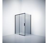 HÜPPE Vita pure partiellement encadrée Paroi latérale à 4 angles pour porte coulissante en 1 partie avec segment fixe, largeur:90cm, hauteur:200cm, fixation à gauche & à droite, VA0203123322, VA020312