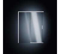 HÜPPE Vita pure partiellement encadrée Porte coulissante à 4 pans avec segment fixe, largeur : 90cm, hauteur:200cm, fixation à gauche & à droite, VA0003182321, VA0003182321, Cabine doccia: Colore del 