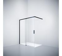 HÜPPE Vita pure sans cadre, porte coulissante à 4 angles, 1 partie avec segment fixe, largeur : 120cm, hauteur : 200cm, fixation à gauche et à droite, VA0105123322, VA0105123322, Cabine doccia: Profil