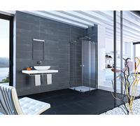 HÜPPE Xtensa pure Accès d'angle à porte coulissante 2 éléments (1/2), largeur:100cm, charnières à gauche, XT1304123347, XT1304123347, Cabine doccia: Colore del profilo Black Edition Glass ESG Sand Plu