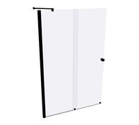 HÜPPE Xtensa pure Accès latéral coulissant 2 éléments (1/2), largeur:140cm, charnières à gauche, XT1307123322, XT1307123322, Cabine doccia: Profilo colore Nero Edizione vetro ESG trasparente con ANTI-