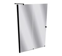 HÜPPE Xtensa pure Accès latéral coulissant 2 éléments (1/2), largeur:140cm, charnières à gauche, XT1307123380, XT1307123380, Cabine doccia: Colore profilo Colore nero Edizione vetro ESG vetro a specch