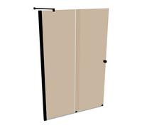 HÜPPE Xtensa pure Accès latéral coulissant 2 éléments (1/2), largeur:140cm, charnières à gauche, XT1307123378, XT1307123378, Cabine doccia: Colore del profilo Black Edition Glass ESG Bronze con ANTI-P