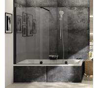 HÜPPE Xtensa pure vasca da bagno porta scorrevole 1 pezzo con segmento fisso larghezza:140cm arresto a sinistra, Cabine doccia: Colore profilo Colore nero Edizione vetro ESG trasparente