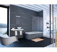 HÜPPE Xtensa pure vasca da bagno porta scorrevole 1 pezzo con segmento fisso larghezza:120cm fermata destra, Cabine doccia: Profilo colore argento vetro lucido ESG trasparente con ANTI-PLAQUE