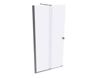 HÜPPE Xtensa pure Walk-In porte coulissante 1 partie, avec segment fixe, largeur:100cm, butée gauche, barre transversale, XT0101069321, XT0101069321, Cabine doccia: Profilo colore argento vetro lucido