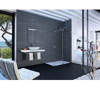 HÜPPE Xtensa pure Walk-In porte coulissante 1 partie, avec segment fixe, largeur:110cm, butée droite, barre transversale, XT0202123368, XT0202123368, Cabine doccia: Colore del profilo Black Edition Gl
