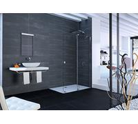 HÜPPE Xtensa pure Walk-In porte coulissante 1 partie, avec segment fixe, largeur:120cm, butée droite, barre de stabilisation, XT0223123301, XT0223123301, Cabine doccia: Colore del profilo Black Editio