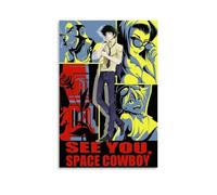 HUERIER Poster su tela artistica da parete con Cowboy Bebop per stanza, decorazione artistica da parete per camera da letto, 50 x 75 cm, senza cornice