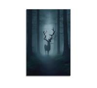 HUEYRORRYT JASURYWO I R I A Deer in The Forest Poster estetico da parete decorazione artistica da parete vintage su tela decorativa poster per soggiorno camera da letto (60 x 90 cm) senza cornice