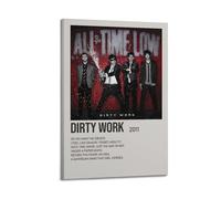 HUEYRORRYT JASURYWO I R I All Time Low Album Dirty Work Poster estetico da parete decorazione artistica da parete vintage tela decorativa poster per soggiorno camera da letto 30 x 45 cm, stile cornice