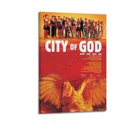 HUEYRORRYT JASURYWO I R I Città di Dio1 Poster estetico da parete decorazione artistica da parete vintage tela decorativa poster per soggiorno camera da letto (60 x 90 cm) con cornice