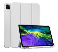 HUEZOE Custodia compatibile con iPad Pro da 11 pollici, modello 2021/2020/2018, cover posteriore trasparente in morbido TPU, supporto pieghevole, custodia protettiva con portapenne, auto sleep/wake,