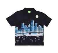 HUF - Camicia a Maniche Corte con Veduta della Città Nera - - Shirts - Uomo - Nero - L