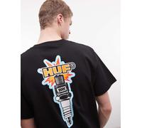 HUF - Spark It Up - T-shirt nera con grafica del logo e stampa sul retro-Nero S