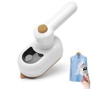 HUFACAI Ferro da stiro a vapore, mini ferro da stiro da viaggio, mini ferro da stiro antiaderente, riscaldamento rapido, con 50 ml, per casa e in viaggio (Bianco)