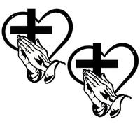 HUFENYU Elegante Arte Murale In Metallo Con Cuore E Croce Cristiana, Design Di Mani In Preghiera, Sculture Da Parete A Croce, Elegante Arte Murale In Metallo Con Scritture(2pcs)