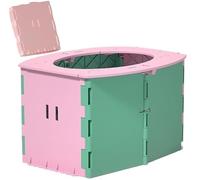 HUFENYU Vasino da Viaggio for Bambini, Vasino Portatile Pieghevole Riutilizzabile for L'addestramento dei più Piccoli con Sacchetti for La Pulizia(Green And Pink)