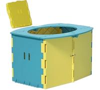 HUFENYU Vasino da Viaggio for Bambini, Vasino Portatile Pieghevole Riutilizzabile for L'addestramento dei più Piccoli con Sacchetti for La Pulizia(Blue And Yellow)