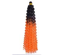 HUFFA 14 pollici 100g Water Curl Wave Hair Afro Curls Kinky Twist African Curls Bulk Crochet Braid Extension for capelli sintetici(1B Orange)