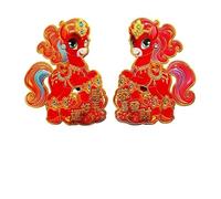 HUFFA Adesivi for Porte dello Zodiaco dell'anno del Cavallo 2026 - Decorazioni 3D floccate for Il Capodanno Cinese con Il Carattere Fu for Decorazioni Natalizie for la casa(Color9)