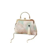 HUFFA Borsa Cheongsam ricamata - Borsa retrò con clip Hanfu cinese da donna(Light green)