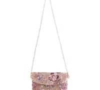 HUFFA Borsa da donna in tessuto estivo - Elegante borsa a busta con paillettes e perle di riso, elegante pochette in paglia for ogni occasione(Peach)