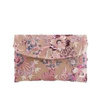 HUFFA Borsa da donna in tessuto estivo - Elegante borsa a busta con paillettes e perle di riso, elegante pochette in paglia for ogni occasione(Peachmiststarweave)