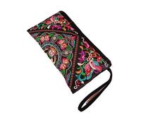 HUFFA Borse da Donna Etniche Nazionali retrò con Fiori a Farfalla Borsa Portamonete Ricamata con Pochette da Donna con Nappa Piccola Patta (Color : Butterfly)