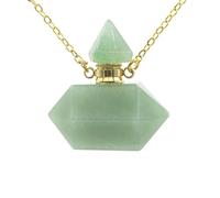 HUFFA Bottiglia di Profumo di Cristallo a Colonna Esagonale - Eleganti Accessori Fai da Te for l'arredamento della casa e Come Regalo(Greenaventurinegold)