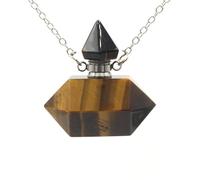 HUFFA Bottiglia di Profumo di Cristallo a Colonna Esagonale - Eleganti Accessori Fai da Te for l'arredamento della casa e Come Regalo(Tigereyestonesilver)