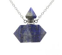 HUFFA Bottiglia di Profumo di Cristallo a Colonna Esagonale - Eleganti Accessori Fai da Te for l'arredamento della casa e Come Regalo(Lapislazulisilver)