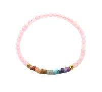 HUFFA Bracciale con Sette Pietre di Cristallo in Pietra Naturale - Gioielli con Pietre preziose in Stile Etnico for Uomini e Donne(PowderCrystal)