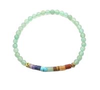 HUFFA Bracciale con Sette Pietre di Cristallo in Pietra Naturale - Gioielli con Pietre preziose in Stile Etnico for Uomini e Donne(Greenaventurine)