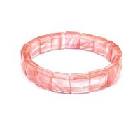 HUFFA Bracciale in cristallo bianco con piramide sfaccettata in pietra naturale, realizzato a mano, con tesoro verde rosso, for la guarigione e la meditazione(Watermelonred)