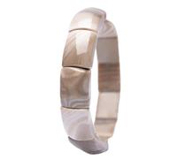 HUFFA Bracciale in Pietra Naturale, Legno Rosso e Occhio di Tigre, Fatto a Mano, for Uomo e Donna | Gioielli Unici in Stile Bohémien(Polishpicturestone13*18mm)