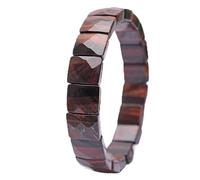 HUFFA Bracciale in Pietra Naturale, Legno Rosso e Occhio di Tigre, Fatto a Mano, for Uomo e Donna | Gioielli Unici in Stile Bohémien(Redtigereyehandcard10*12mm)