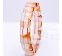 HUFFA Bracciale in Pietra Naturale, Legno Rosso e Occhio di Tigre, Fatto a Mano, for Uomo e Donna | Gioielli Unici in Stile Bohémien(Agatesquarehandsign10*14mm)