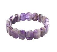 HUFFA Bracciale in Pietra Naturale Liscia da 11x15 mm - Gioielli con Pietre preziose curative in Labradorite e Quarzo Rosa(Amethyst)