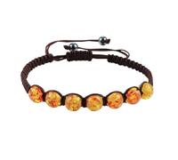 HUFFA Bracciale intrecciato colorato fatto a mano da donna - Gioielli in corda turchese e rossa(ImitationAmber-deepcoffee)