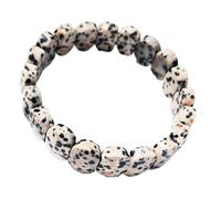 HUFFA Bracciale Ovale sfaccettato in Cristallo Naturale - Pietra di Luna e Occhio di Tigre - Gioielli in Pietra di Pino Bianco Fatti a Mano(Spotstone)