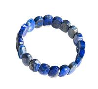 HUFFA Bracciale Ovale sfaccettato in Cristallo Naturale - Pietra di Luna e Occhio di Tigre - Gioielli in Pietra di Pino Bianco Fatti a Mano(Lapislazul)