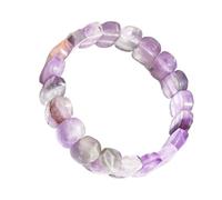 HUFFA Bracciale Ovale sfaccettato in Cristallo Naturale - Pietra di Luna e Occhio di Tigre - Gioielli in Pietra di Pino Bianco Fatti a Mano(LavenderAmethyst)