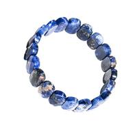 HUFFA Bracciale Ovale sfaccettato in Cristallo Naturale - Pietra di Luna e Occhio di Tigre - Gioielli in Pietra di Pino Bianco Fatti a Mano(Bluestone)