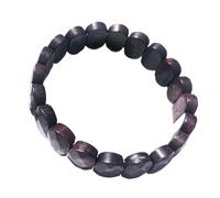 HUFFA Bracciale Ovale sfaccettato in Cristallo Naturale - Pietra di Luna e Occhio di Tigre - Gioielli in Pietra di Pino Bianco Fatti a Mano(FlowerRedStone)