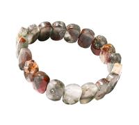 HUFFA Bracciale Ovale sfaccettato in Cristallo Naturale - Pietra di Luna e Occhio di Tigre - Gioielli in Pietra di Pino Bianco Fatti a Mano(DragonBloodStone)