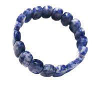 HUFFA Bracciale Ovale sfaccettato in Cristallo Naturale - Pietra di Luna e Occhio di Tigre - Gioielli in Pietra di Pino Bianco Fatti a Mano(Bluedotjade)