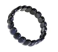 HUFFA Bracciale Ovale sfaccettato in Cristallo Naturale - Pietra di Luna e Occhio di Tigre - Gioielli in Pietra di Pino Bianco Fatti a Mano(Syntheticbluesandstone)