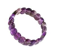 HUFFA Bracciale Ovale sfaccettato in Cristallo Naturale - Pietra di Luna e Occhio di Tigre - Gioielli in Pietra di Pino Bianco Fatti a Mano(Amethyst)